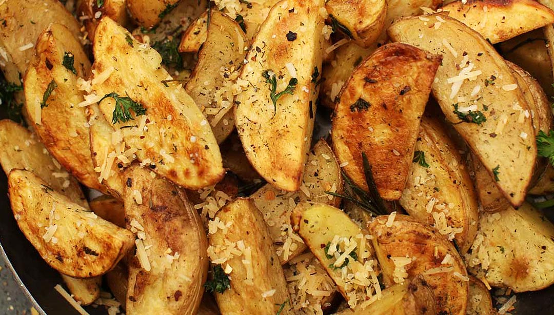 Roasted Potato Wedges on the Big Green Egg