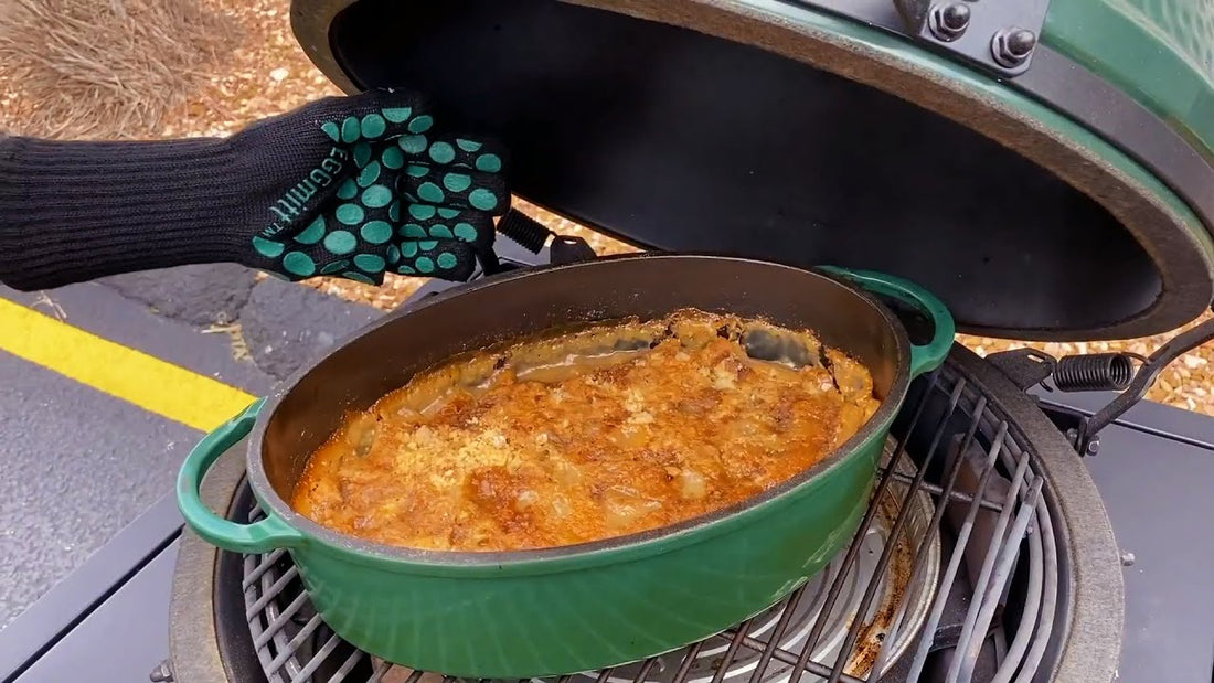 Peach & Pineapple Dump Cake on the Big Green Egg