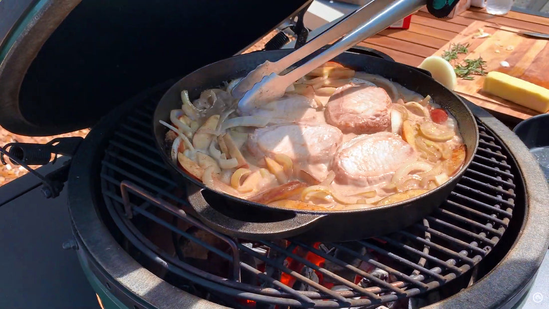Apple Cinnamon Pork Chops on the Big Green Egg
