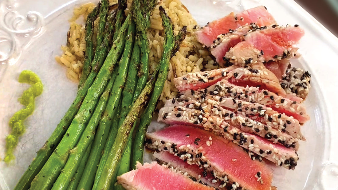 ahi tuna steaks big green egg video recipe outdoor home nixa mo