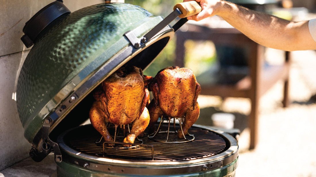 big green egg basics roasting video recipe tutorial