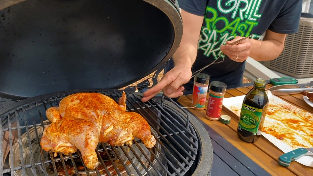 Spatchcock Chicken on the Big Green Egg
