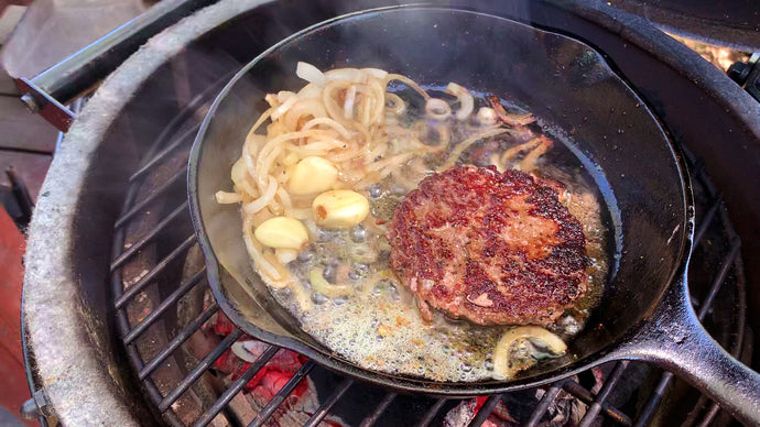 Butter Burgers on the Big Green Egg