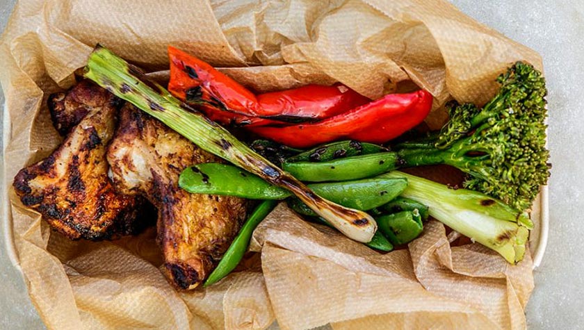 GRILLED CHICKEN THIGHS & VEGETABLES