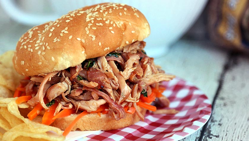 SMOKEY THAI PULLED CHICKEN SANDWICHES