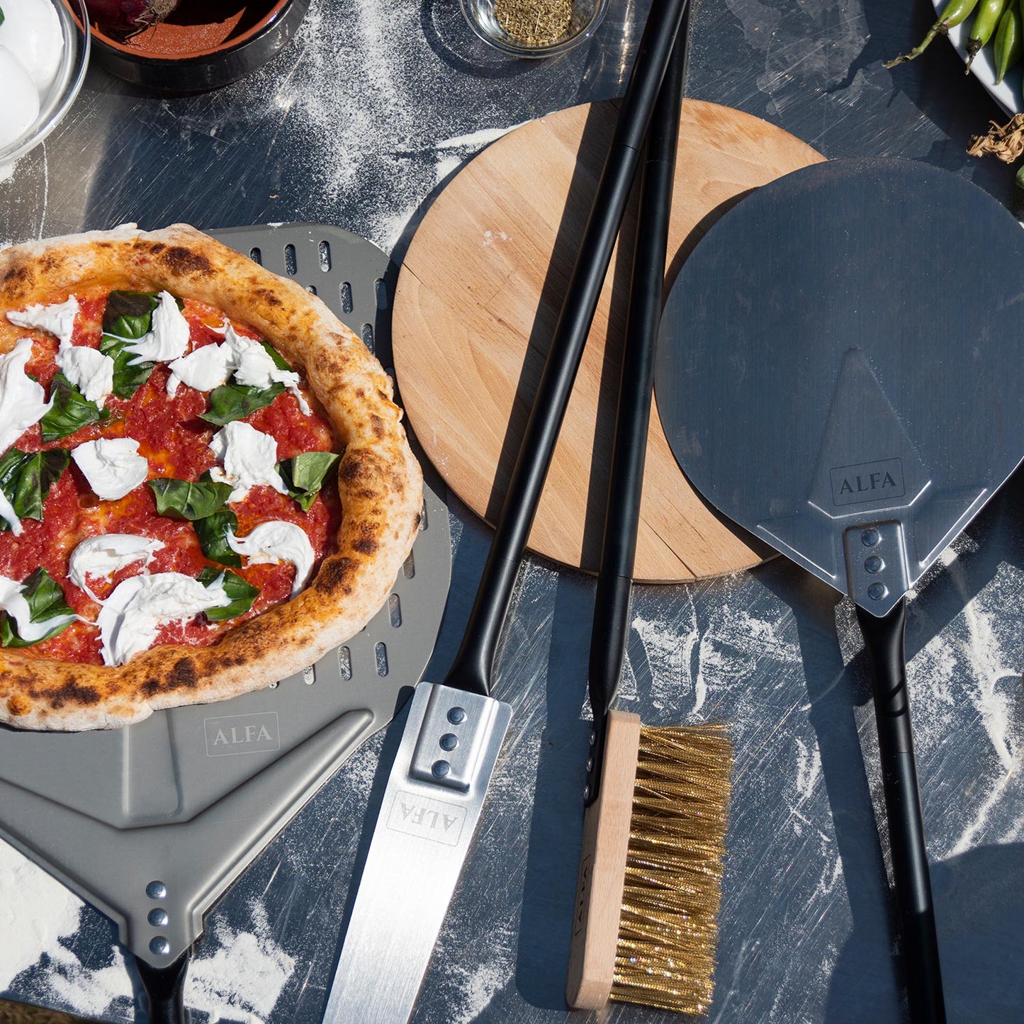 Alfa 48-Inch 3-Piece Gas Large Pizza Peel Set