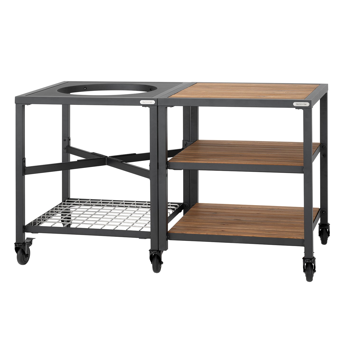 Large Big Green Egg + Modular Nest + Expansion Package - (3) Acacia Inserts