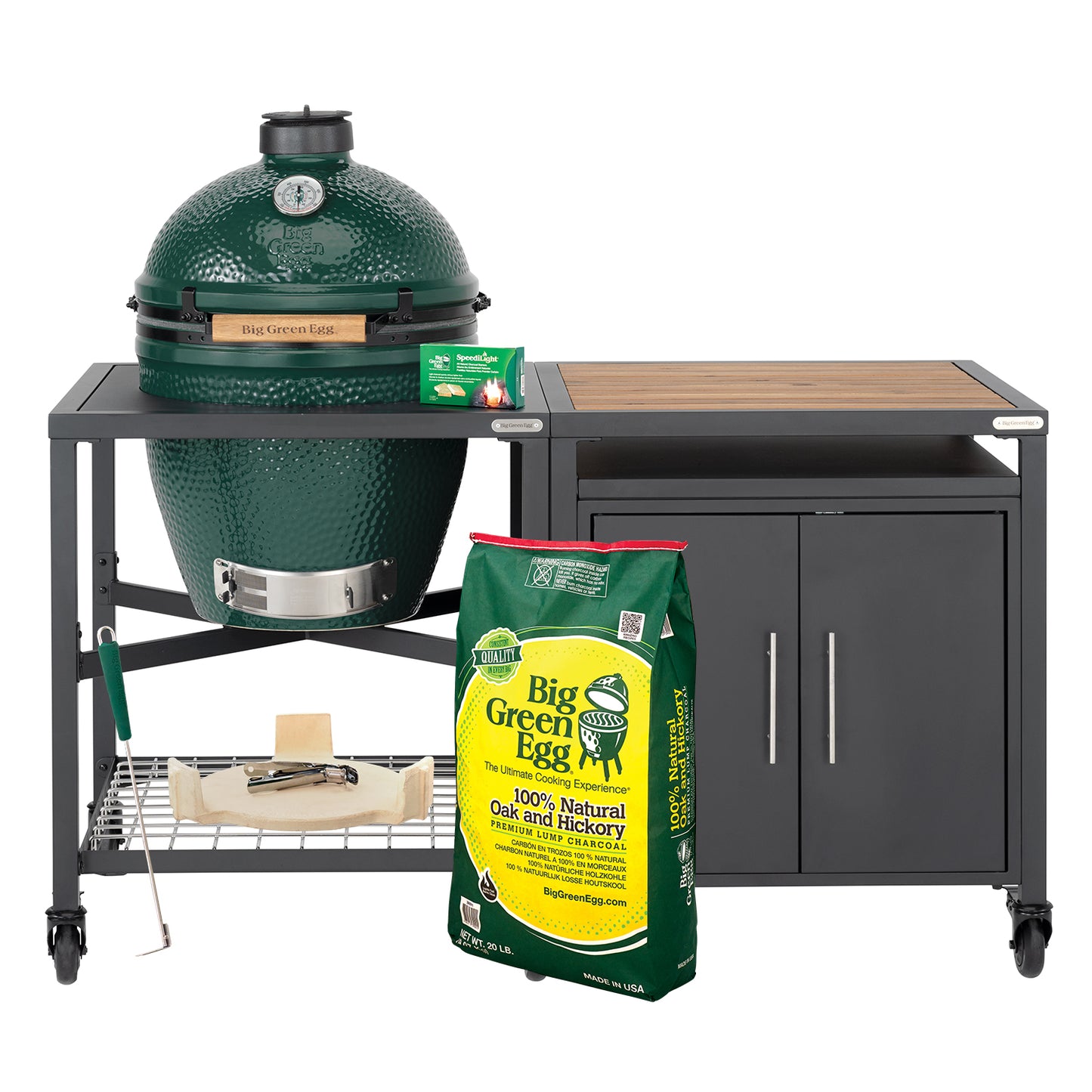 Large Big Green Egg + Modular Cabinet Package