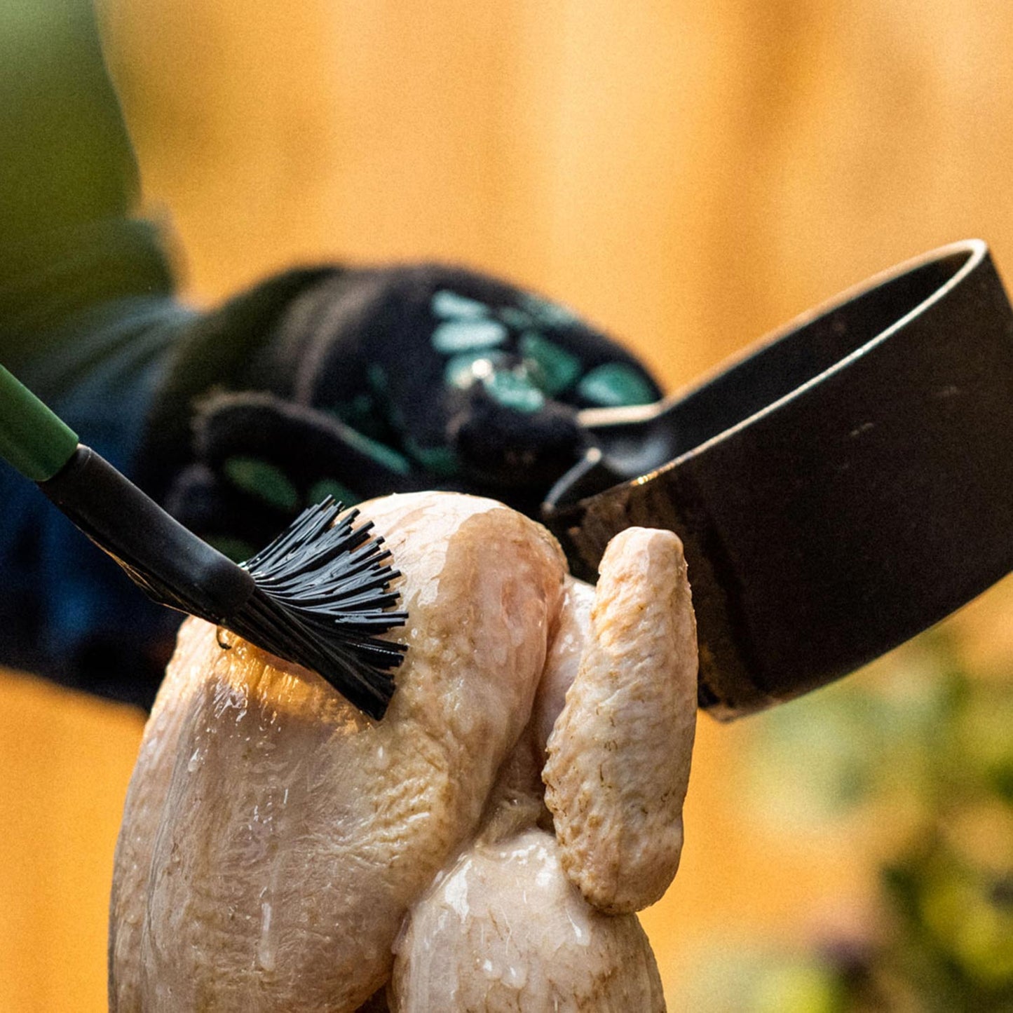 Cast Iron Saucepot with Basting Brush
