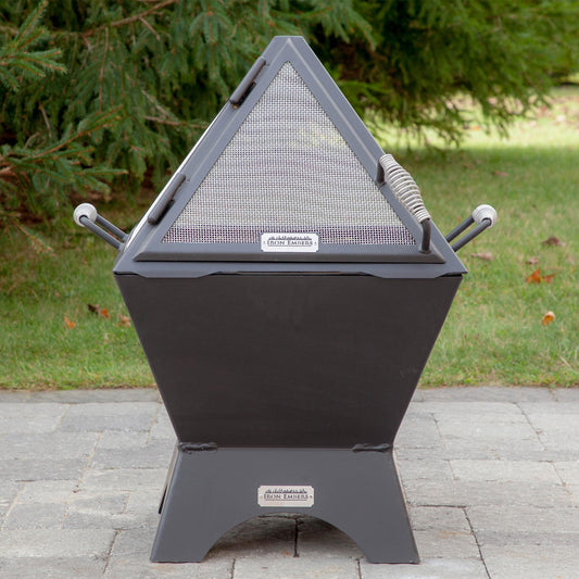 Iron Embers 24" Modern Cube Fire Pit Package with Spark Screen (Single Door)