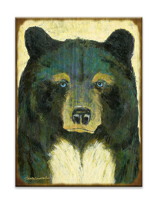 Meissenburg 26" x 37.5" Timber Bear Box Art - Timber & Blue (Wildlife Art by Shelle Linholm)