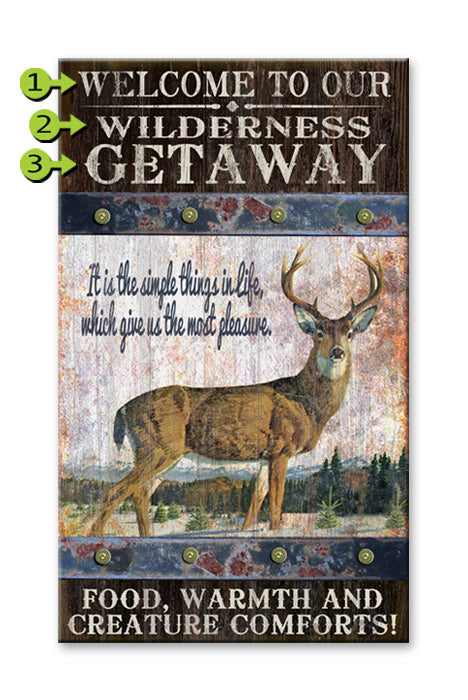 Meissenburg 18" x 30" Welcome to Our Wilderness Getaway Sign