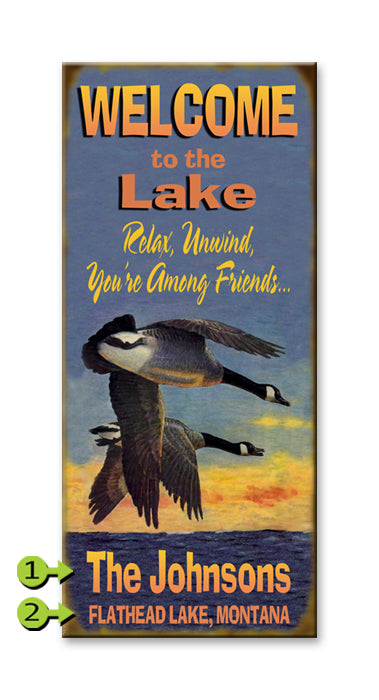 Meissenburg 10.5" x 24" Welcome to the Lake Sign