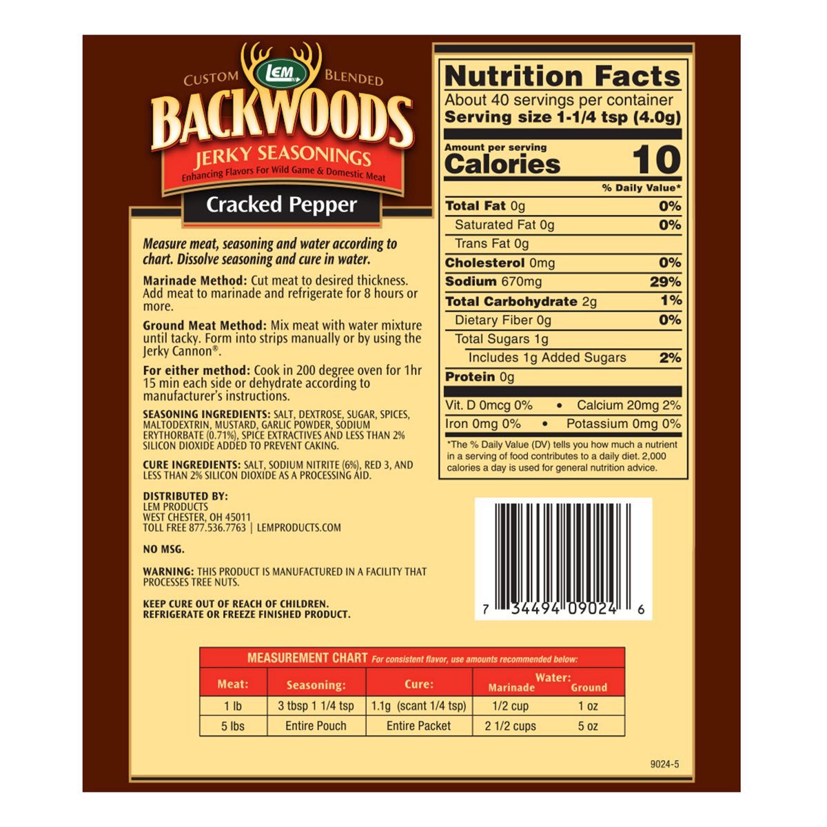 LEM Backwoods Jerky Seasonings (Makes 5lbs)