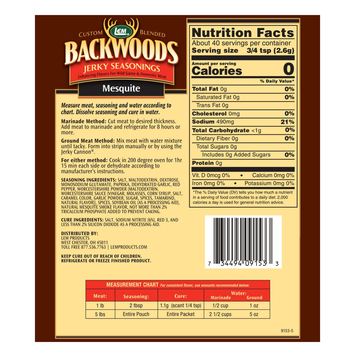 LEM Backwoods Jerky Seasonings (Makes 5lbs)