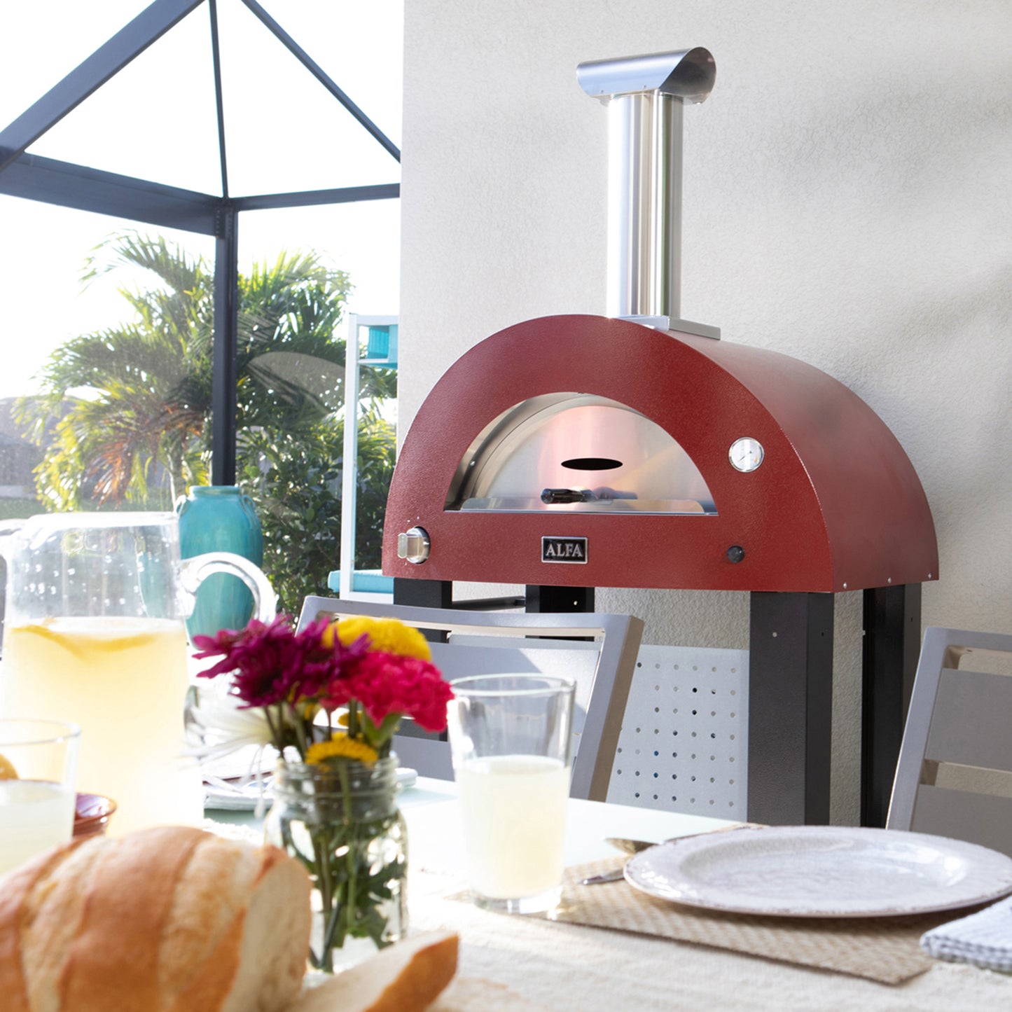 Alfa Moderno 3 Pizze Gas Pizza Oven w/ Rolling Base