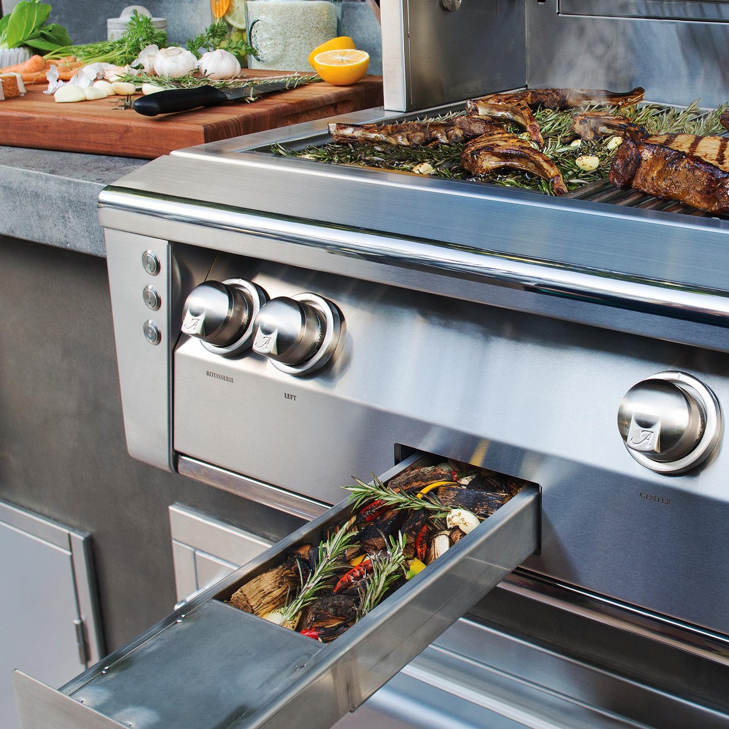 Alfresco ALXE 42-Inch Built-In Gas Grill with Sear Zone and Rotisserie - ALXE-42SZ