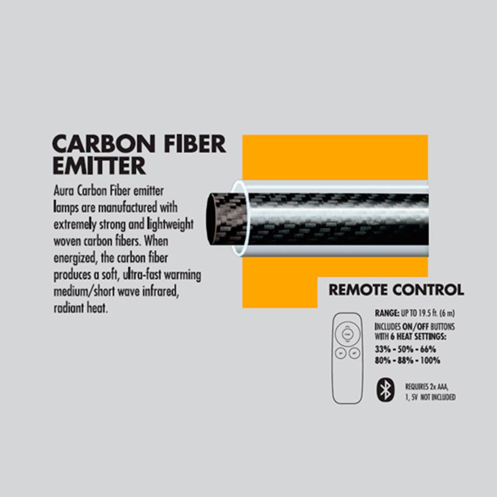 Aura CF40240B Carbon Fiber Infrared Heater w/ 2 Level Remote
