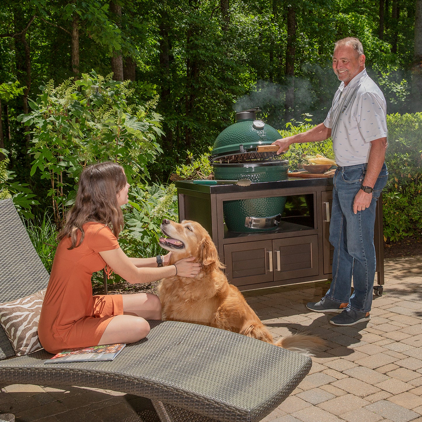 Large Big Green Egg + 53in Modern Farmhouse Table Package