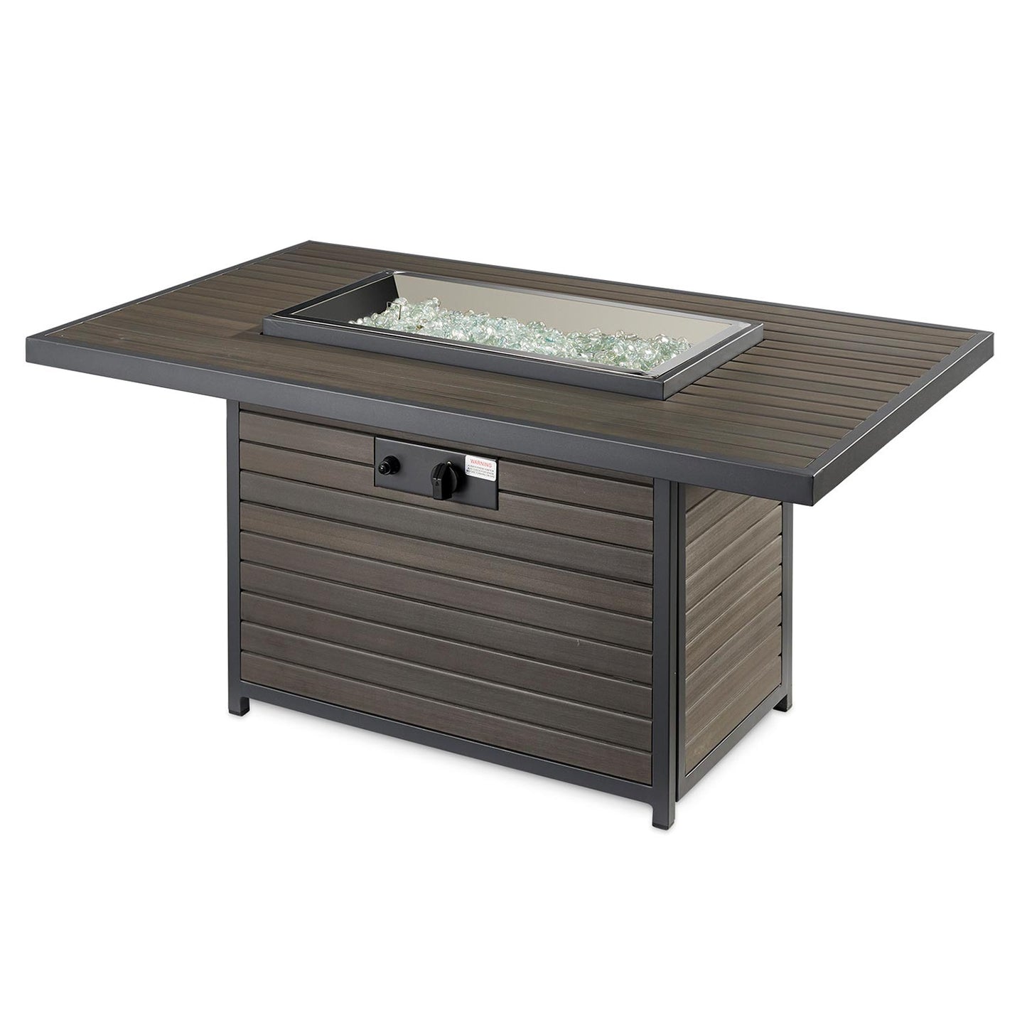 Brooks Rectangular Gas Fire Pit Table w/ Glass Guard BRK-1224-K/GG-1224