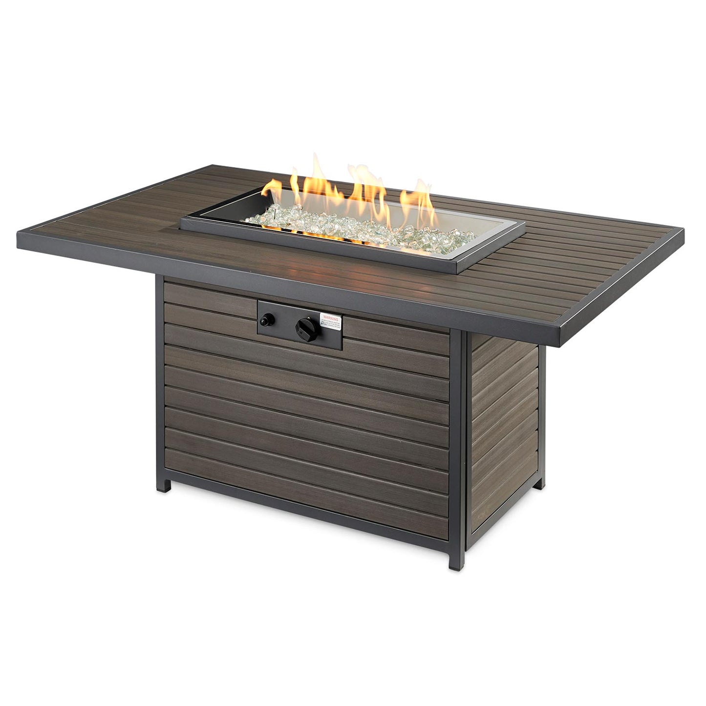 Brooks Rectangular Gas Fire Pit Table w/ Glass Guard BRK-1224-K/GG-1224