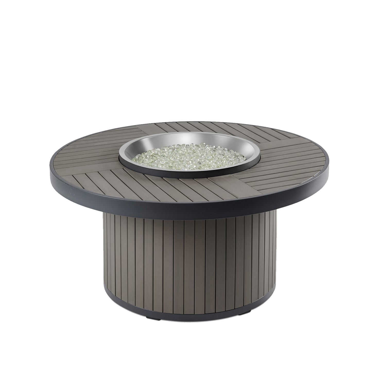 Brooks Round Gas Fire Pit Table w/ Glass Guard BRK-20-19-K/GG-20R