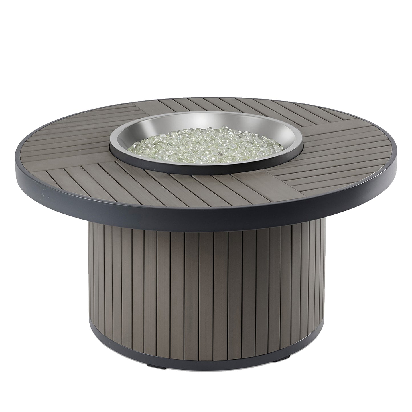 Brooks Round Gas Fire Pit Table w/ Glass Guard BRK-20-19-K/GG-20R