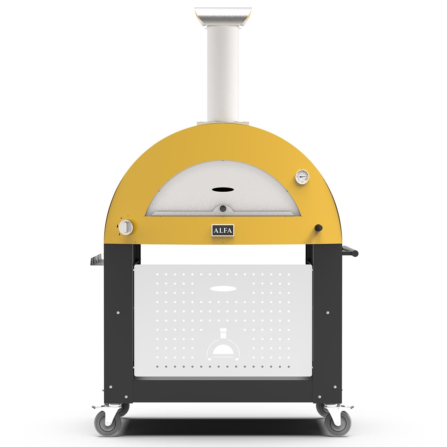 Alfa Moderno 3 Pizze Gas Pizza Oven with Base - Fire Yellow