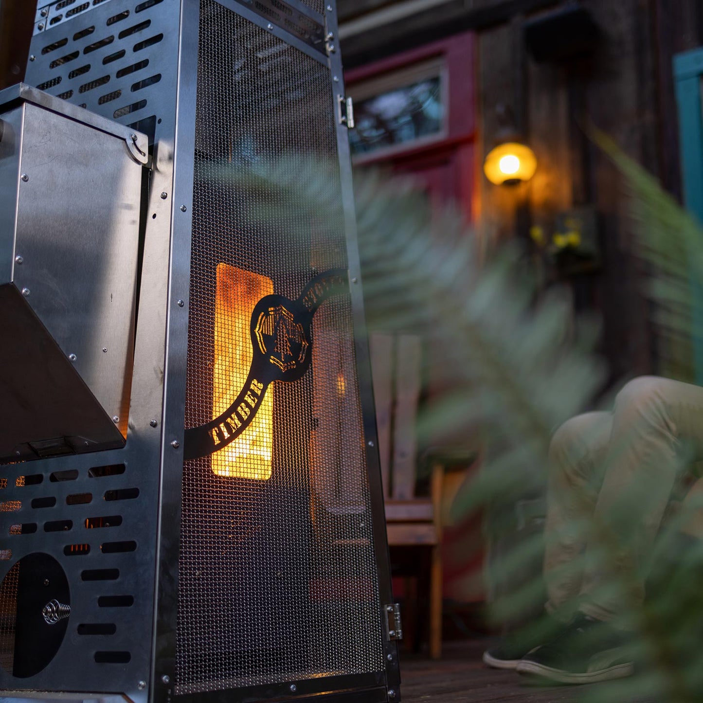 Timber Stoves Big Timber Patio Heater (Stainless) with Elite Safety Cage