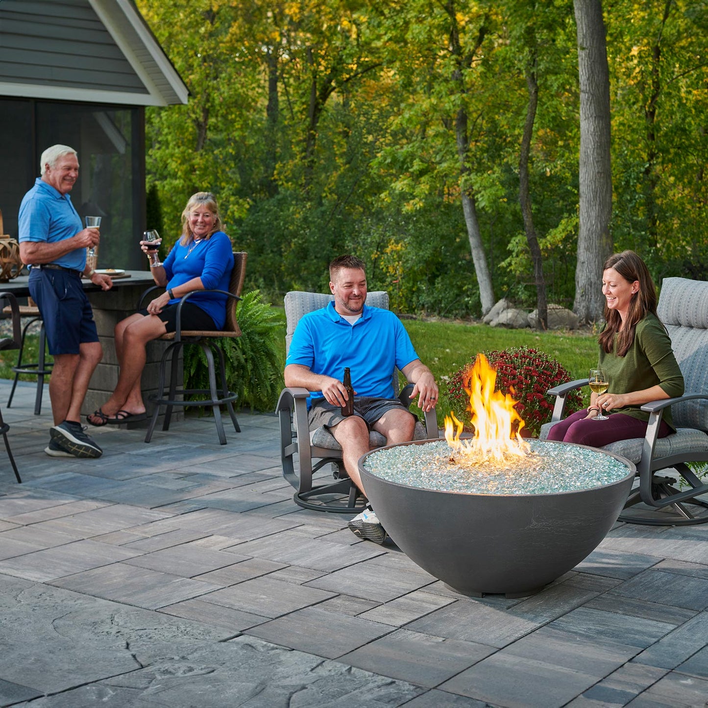 42" Cove Edge Round Gas Fire Pit Bowl - Midnight Mist CV-30EMM