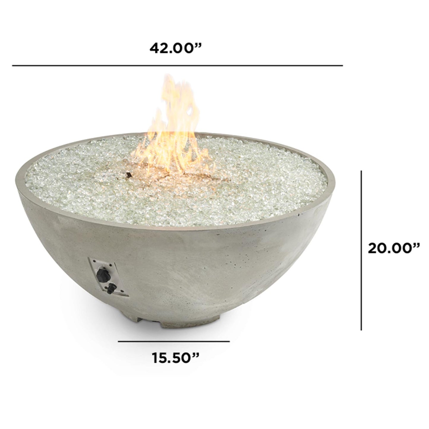 42" Cove Edge Round Gas Fire Pit Bowl - Midnight Mist CV-30EMM