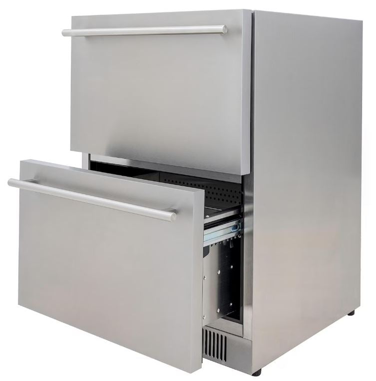 Blaze 24" 5.1 Cu Ft. Double Drawer OUTDOOR RATED Refrigerator, Stainless Steel (BLZ-SSRF-DBDR5.1)