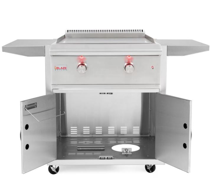 Blaze LTE 30" 2-Burner Built-In Gas Griddle w/ Grill Cart
