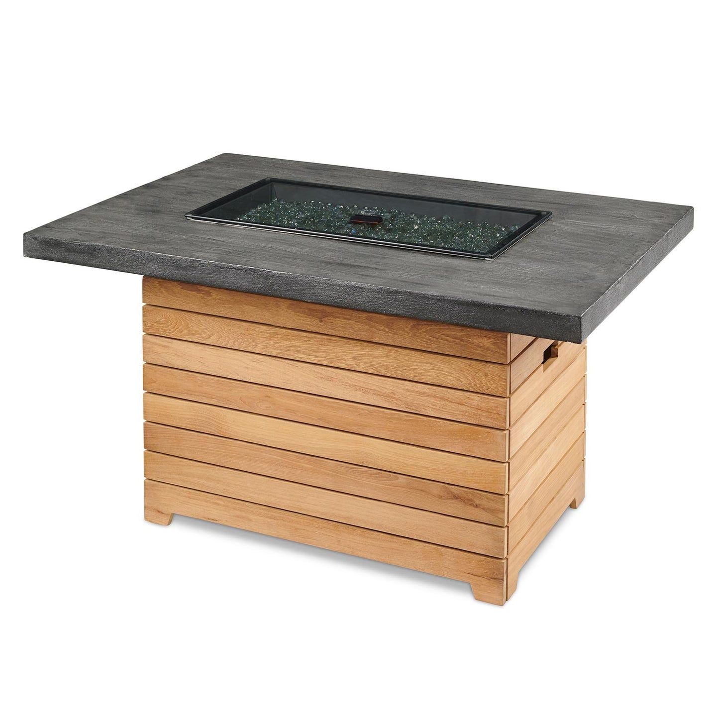 Darien Rectangular Gas Fire Pit Table w/ Glass Guard DAR-1224-EBG-K/GG-1224