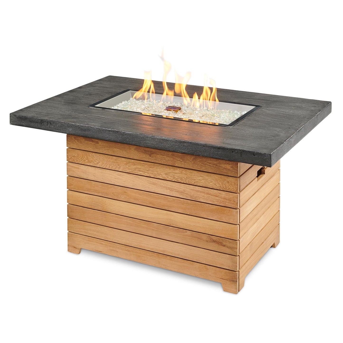 Darien Rectangular Gas Fire Pit Table w/ Glass Guard DAR-1224-EBG-K/GG-1224