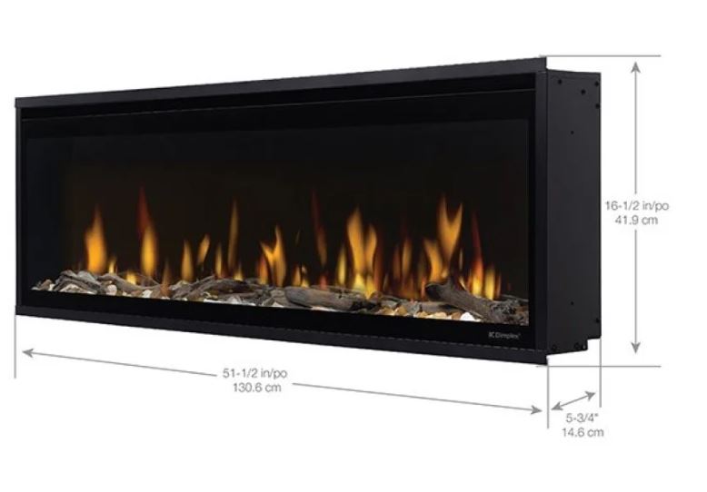 Dimplex Ignite Evolve 50" Linear Built-In Electric Fireplace w/ Tumbled Glass & Lifelike Driftwood - (EVOLVE50)