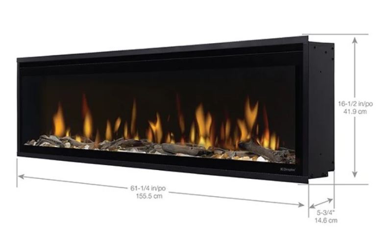 Dimplex Ignite Evolve 60" Linear Built-In Electric Fireplace w/ Tumbled Glass & Lifelike Driftwood - (EVOLVE60)