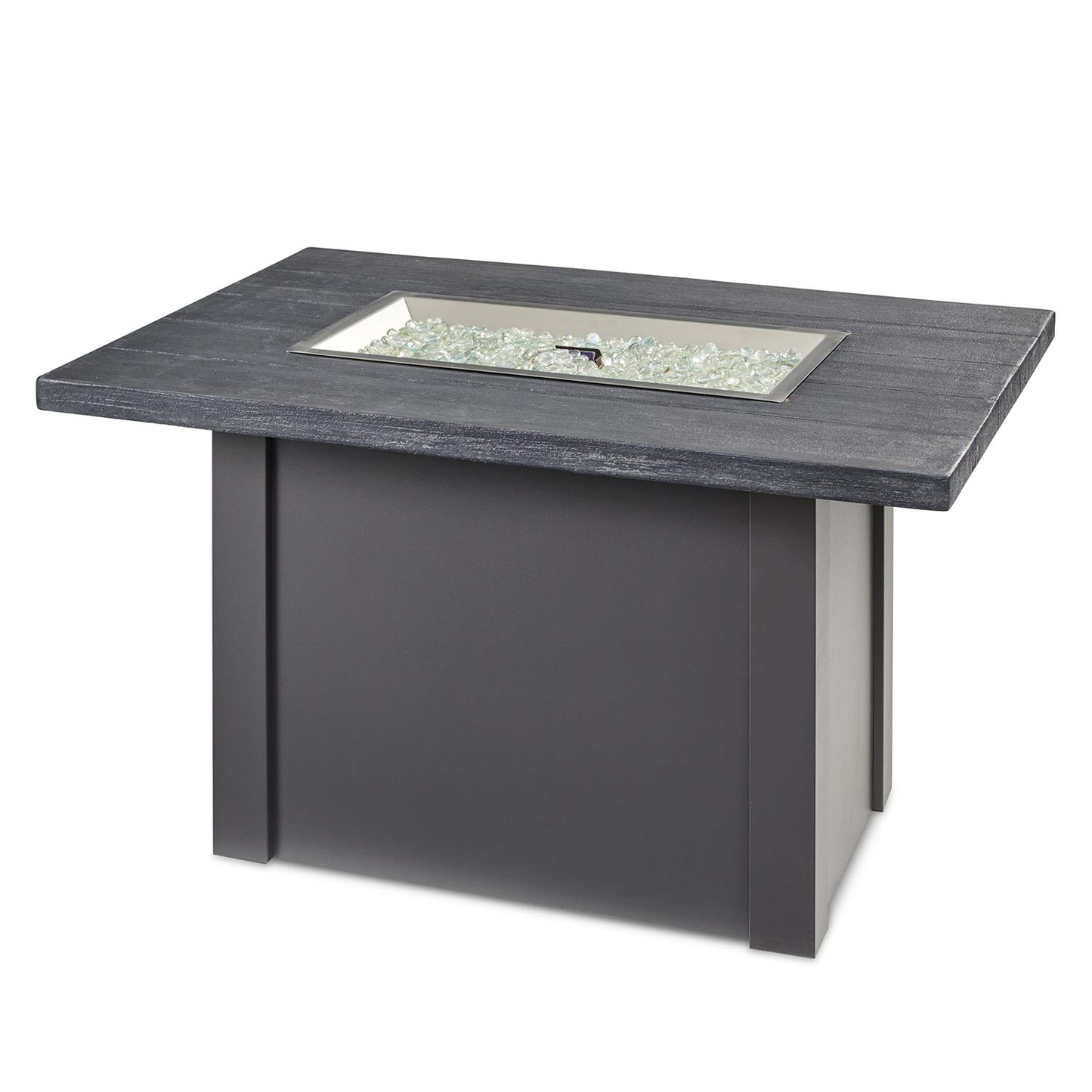 Havenwood Rectangular Gas Fire Pit Table w/ Glass Guard HVGG-1224-K/GG-1224