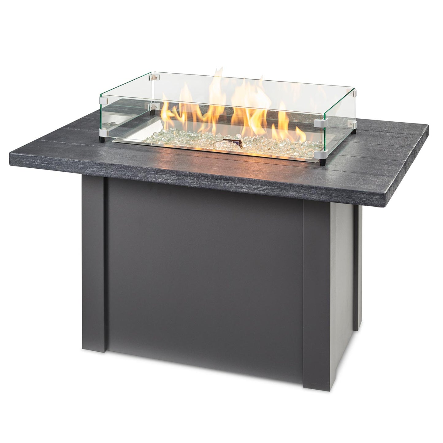 Havenwood Rectangular Gas Fire Pit Table w/ Glass Guard HVGG-1224-K/GG-1224