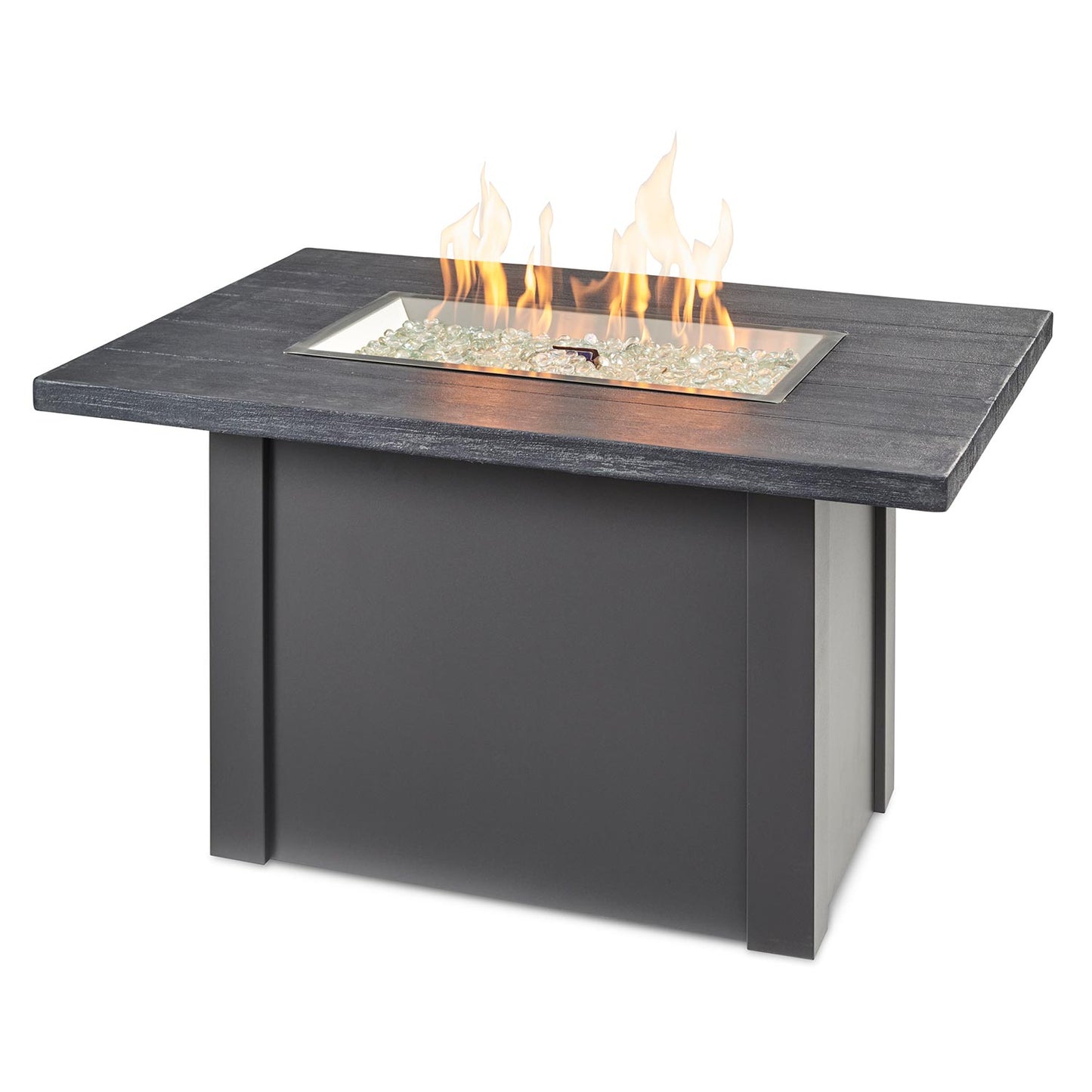 Havenwood Rectangular Gas Fire Pit Table w/ Glass Guard HVGG-1224-K/GG-1224