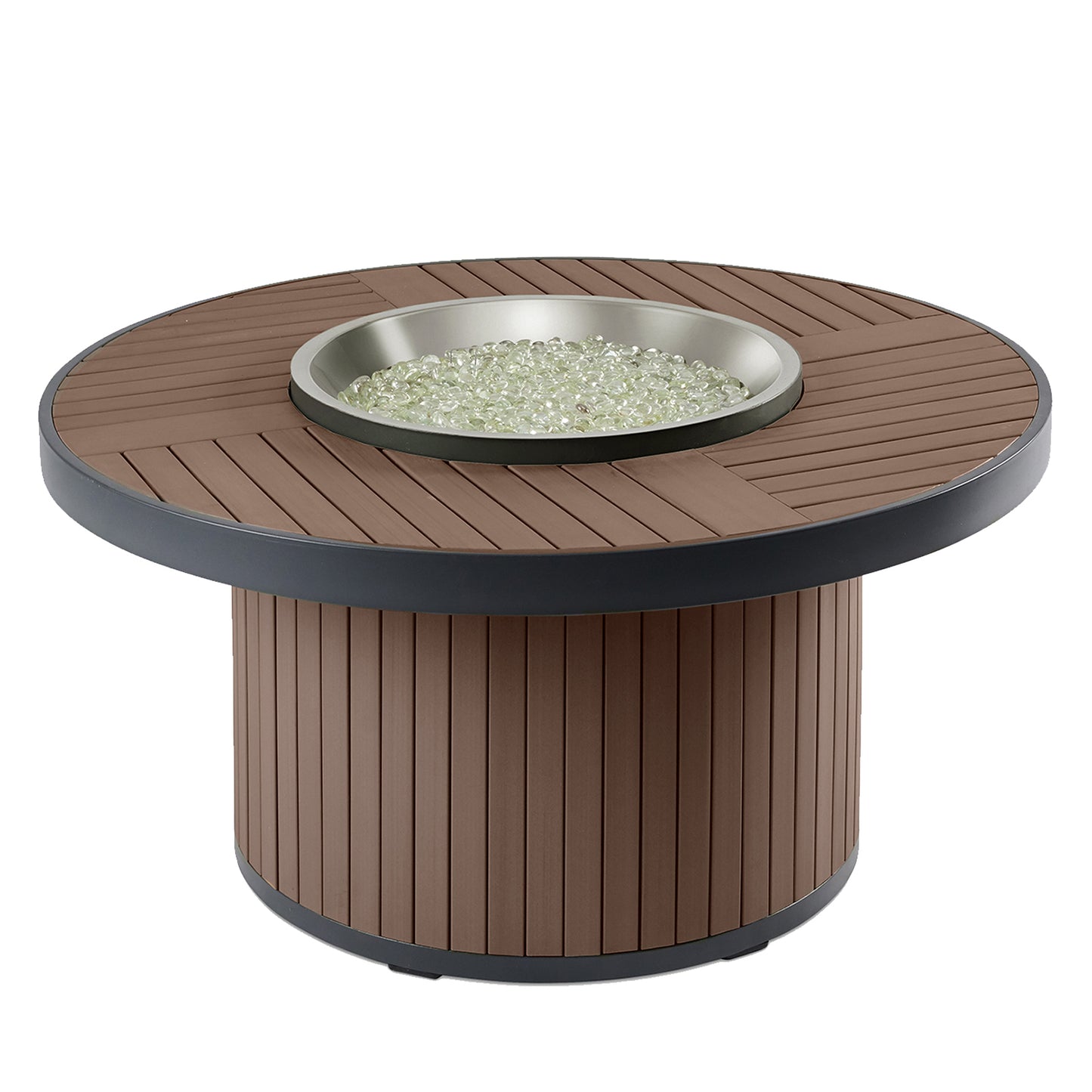 Kenwood Round Chat Height Fire Pit Table w/ Glass Guard KW-20-19-K/GG-20R