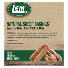 Load image into Gallery viewer, LEM Natural Hog &amp; Sheep Casings for Sausage Making
