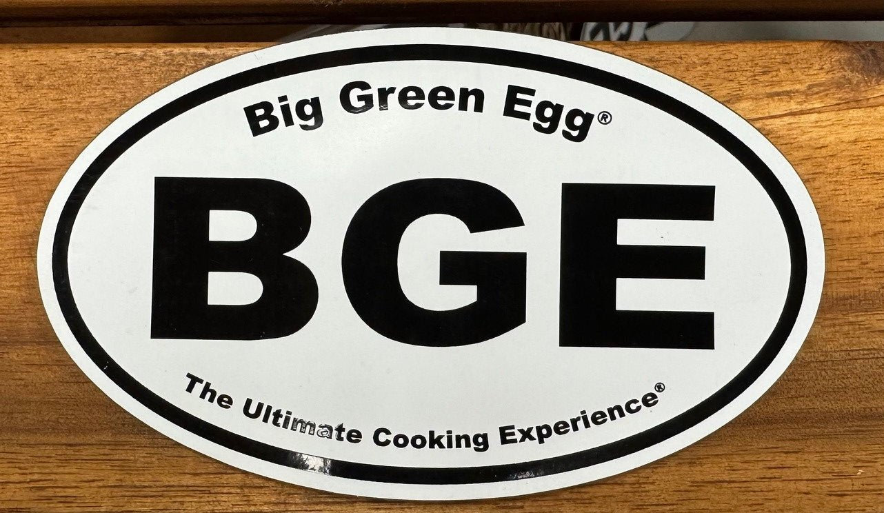 BGE Oval Sticker, Black/White, 3" x 5"