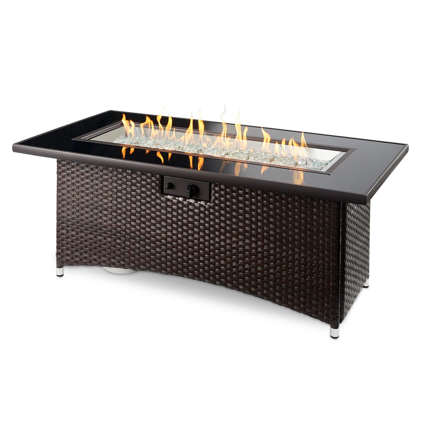 Balsam Montego Linear Gas Fire Pit Table w/ Glass Guard MG-1242-BLSM-K/GG-1242