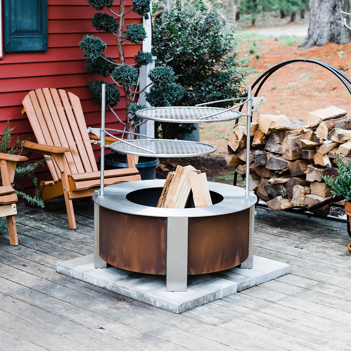 BREEO X Series 30 Smokeless Fire Pit (Patina) with Ash Removal Tool
