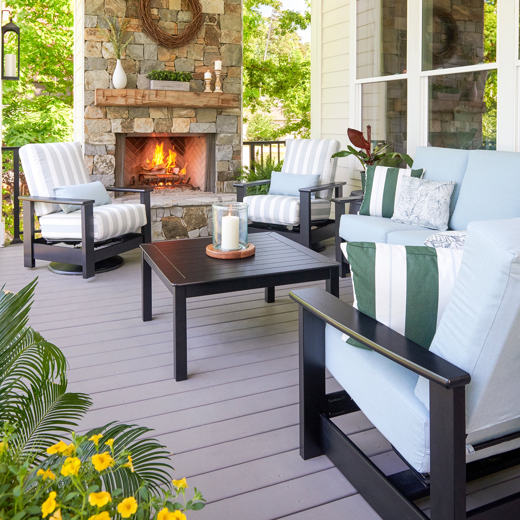 Telescope Casual Outdoor Deep Seating Cushion Patio Furniture Black Gray