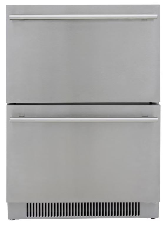 Blaze 24" 5.1 Cu Ft. Double Drawer OUTDOOR RATED Refrigerator, Stainless Steel (BLZ-SSRF-DBDR5.1)