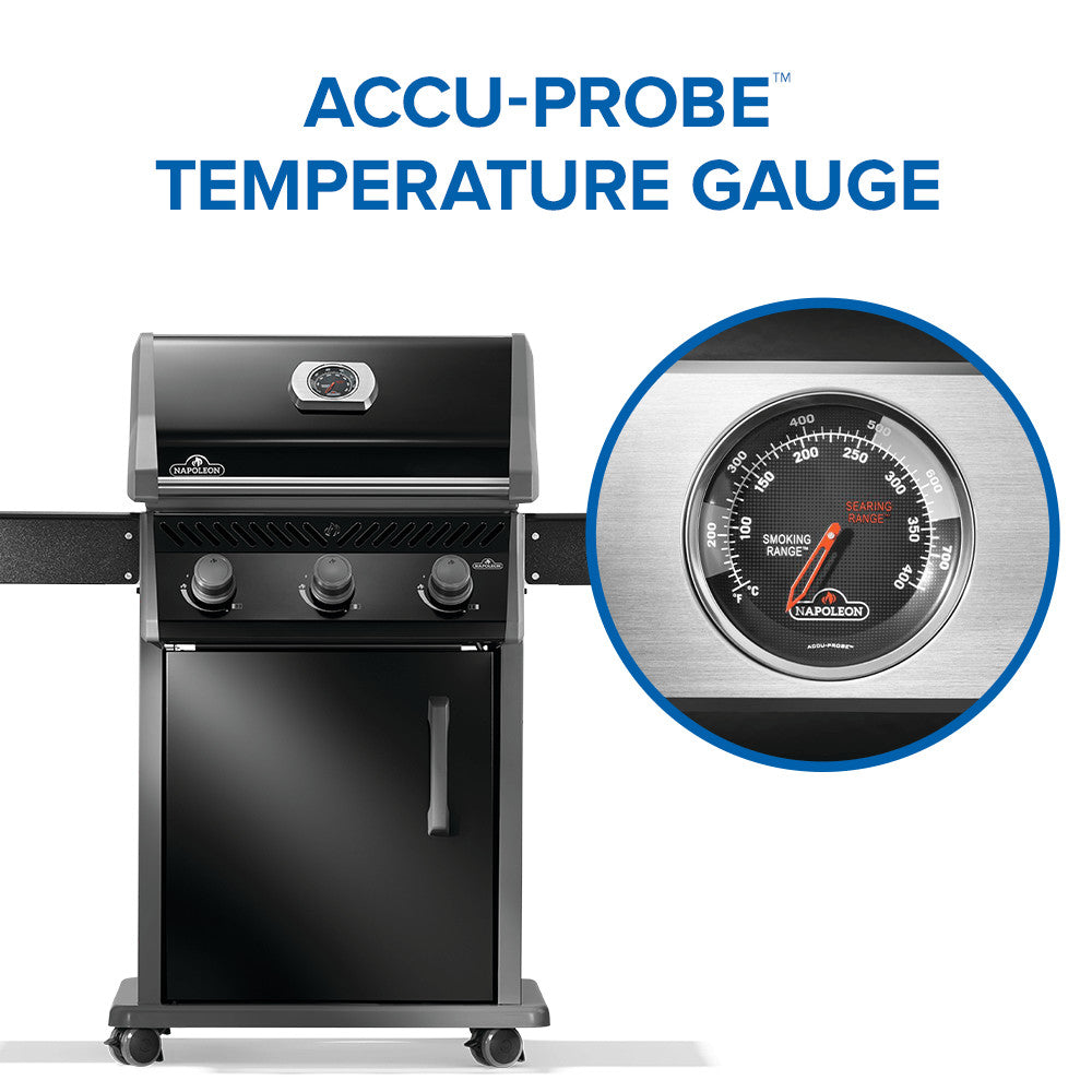 Napoleon Rogue 425 Gas BBQ Grill (Black) w/ Stainless Steel Grids 3-Burner