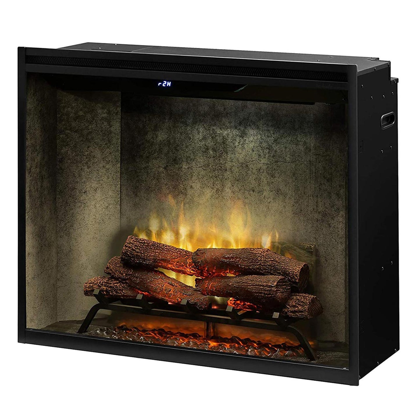Dimplex Revillusion 36-inch Portrait Built-In Firebox with Glass Pane and Plug Kit, Weathered Concrete (RBF36PWC-KIT)