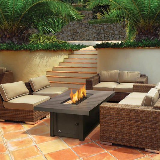 St. Tropez Rectangle Patioflame Table w/ Glass Wind Guard